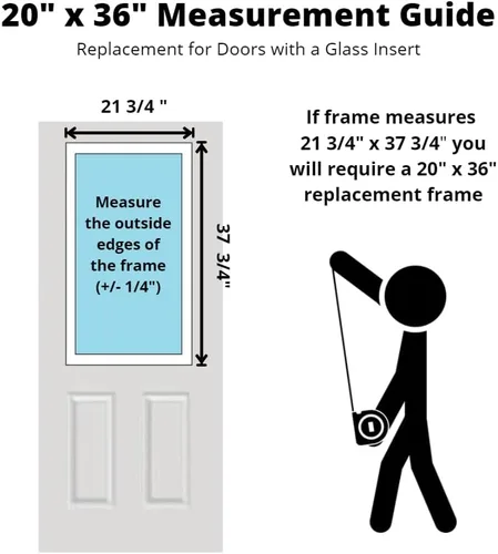 Vista 4 de 20 x 36 Puerta de Entrada Inserto de Vidrio Transparente (1 Lite)
