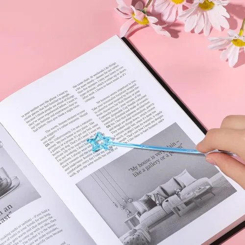 Vista 2 de Capoda 20 unidades de punteros de dedo de estrella para el aula, mini puntero de lectura manual para niños, varitas de plástico de princesa de hadas