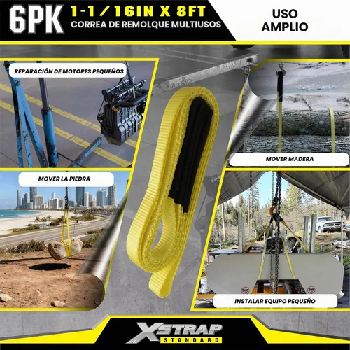 Vista 3 de XSTRAP STANDARD 2PK 1-3/4''x 8 pies de correas de remolque con extremos en bucle, eslinga de elevación con correa de tela
