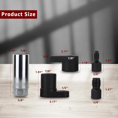 Vista 4 de Juego de herramientas de extracción de llave de enchufe con sensor de oxígeno automotriz de 5 piezas y juego de cazador