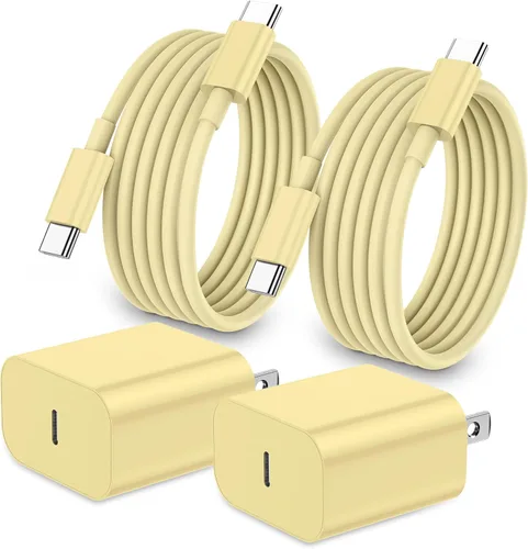 Vista 8 de Cargador de carga rápida para iPhone 17, 16, 15, paquete de 20 W, Apple iPad, USB C, bloque Chrager de pared con cable USB C a C de 6 pies para Negro