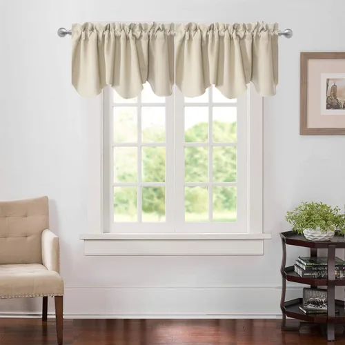 Vista 36 de Aquazolax Half Window Curtains 24 Inch Length, 28" Wide Rod Pocket Small Window Treatment for Kitchen, Bathroom, Camper, Beige, 2 Panels Set