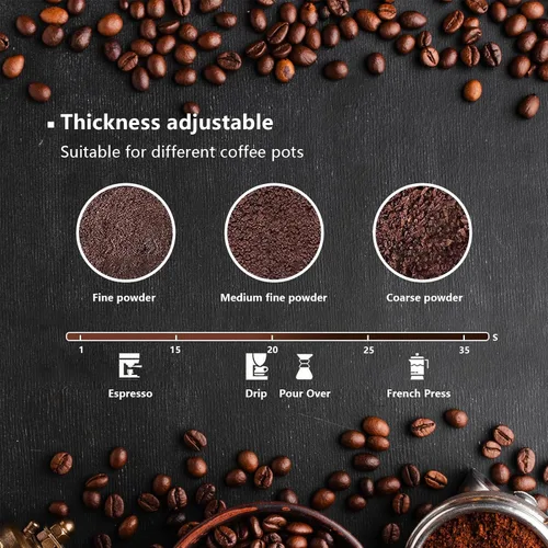 Vista 6 de Molinillo de café eléctrico y molinillo de especias, molinillo rápido de 150 W con cuchillas de acero inoxidable para granos de café, especias