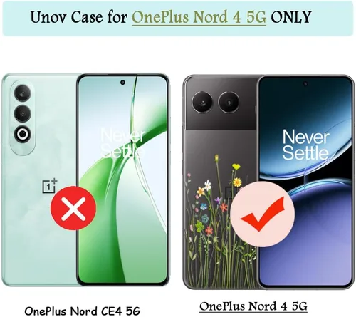 Vista 7 de Unov Case Compatible with OnePlus Nord 4 5G Clear with Design Soft TPU Shock Absorption Slim Embossed Pattern Protective Back Cover OnePlus Nord 4