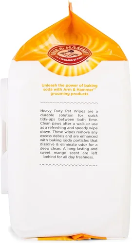 Vista 5 de Arm & Hammer Toallitas multiusos resistentes para perros, toallitas para patas y glúteos para perros para ayudar a limpiar desodorizar y refrescar