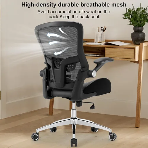 Vista 4 de Silla de oficina ergonómica de escritorio, 400 libras, grande y alta, resistente, cojín de espuma de modelado 3D ancho y suave, silla de escritorio