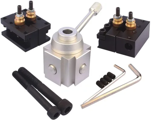 Vista 2 de Mini Torno Cambio Rápido Herramienta Post & Titulares Multifid Kit de Soporte de Herramientas para Mesa