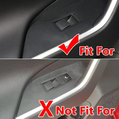 Vista 2 de ruihe 4 piezas de fibra de carbono color coche interior puerta ventana ventana panel cubierta ajuste ajuste para Toyota RAV4 2019 2020 2021 2022