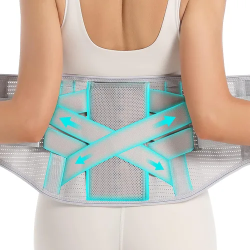 Vista 8 de Soporte de espalda para dolor de espalda baja - Soporte lumbar con sistema de apoyo biónico, cinturón ajustable para hombres y mujeres, alivia