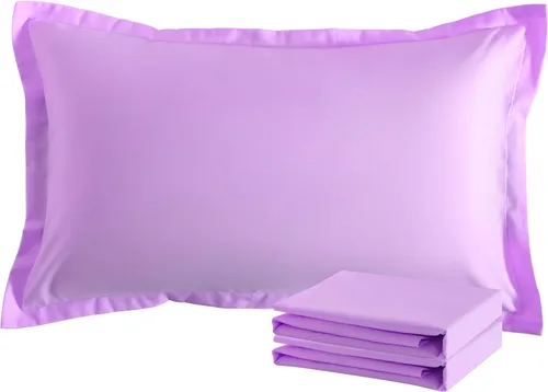 Vista 26 de NTBAY Fundas de almohada estándar, paquete de 2 fundas de almohada de microfibra cepillada de 20 x 26 pulgadas, súper suaves y acogedoras