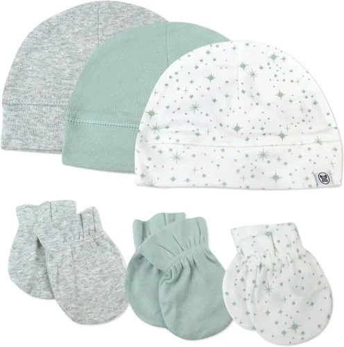 Vista 9 de HonestBaby Baby - Paquete de 100% gorras de algodón orgánico multipack y guantes sin rasguños