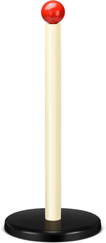 Vista 10 de Soporte para toallas de papel, soporte de rollo de cocina de madera (bola negra)