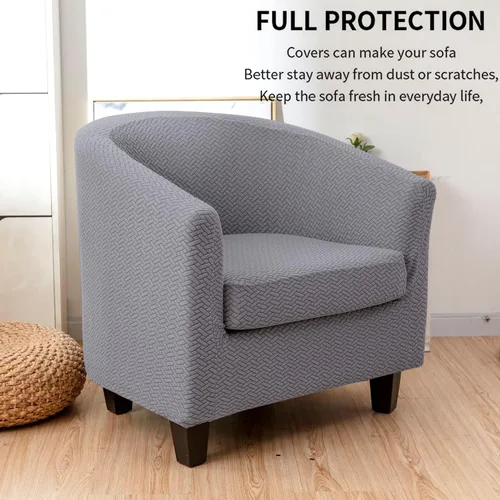 Vista 2 de Funda para silla de club, fundas para sillones, fundas de elastano jacquard para sillones, fundas elásticas para sillas de bañera, funda protectora