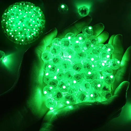 Vista 11 de 50 luces de globo, mini luces LED, redondas, largas esperas, lámpara de bola para linterna de papel, fiesta de cumpleaños, Navidad, Halloween, Azul