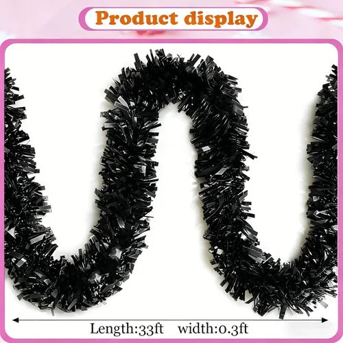 Vista 2 de 33Ft Christmas Tinsel Garland Xmas Tree Decorations Shiny Thick Metallic Twist Garlands Ceiling Hanging Birthday Streamers for Halloween Party