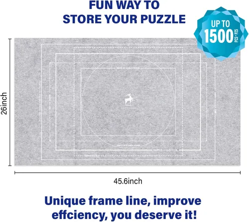 Vista 4 de Antelope Tapete de rompecabezas para rompecabezas de 1000 1500 y 500 piezas, tapete enrollable para rompecabezas de 45.6 x 26 pulgadas