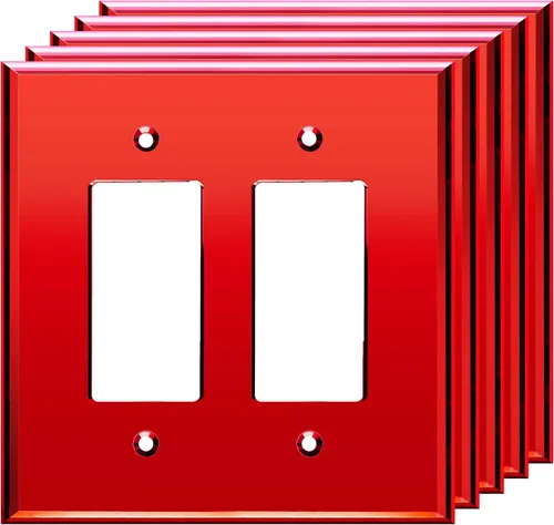 Vista 47 de LIDER Placa de Pared Decorativa de Acrílico Reflectante, Placa de Interruptor de Luz Espejada, Cubierta de Tomacorriente de Plexiglás, Vidrio Dorado