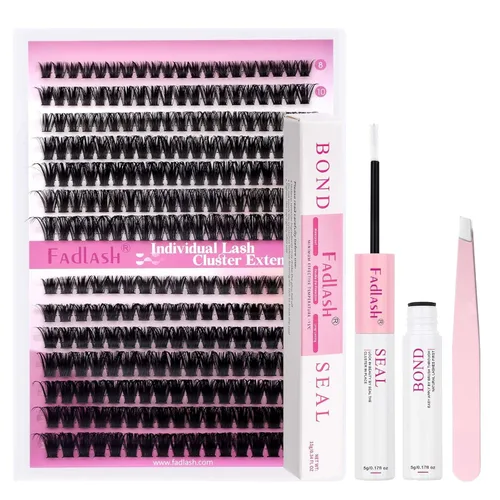 Vista 23 de FADLASH Pegamento de pestañas resistente y sellado impermeable 12ml Pegamento de pestañas en racimo para racimos de pestañas Fuerte adhesión