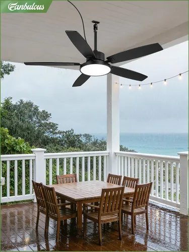 Vista 9 de Ventilador de techo al aire libre de 42" con luz remota IP65 impermeable ventilador de techo RGB