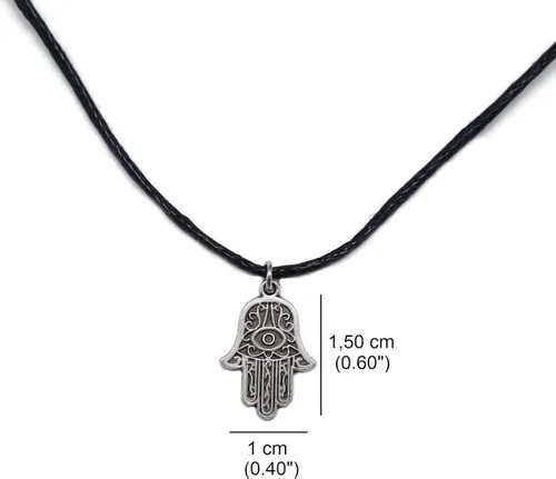 Vista 4 de MYSTIC JEWELS - Fatima Hand Pendant (Hamsa) for good luck and evil eye, women and men, gift