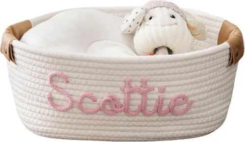 Cesta de regalo personalizada para bebé, cesta de regalo personalizada para baby shower, cesta de bebé con nombre personalizado, set de regalo para