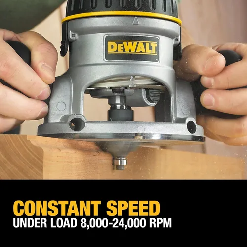 Vista 7 de DEWALT Enrutador, Kit de base fija / arrugado, velocidad variable, inicio suave, 2-1 / 4-HP (DW618PKB)