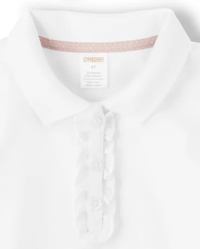 Vista 2 de Gymboree Polo de manga larga con volantes para niñas y niños pequeños
