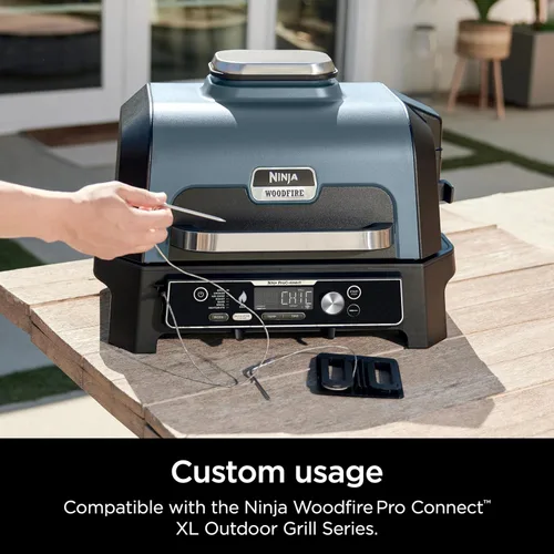 Vista 3 de Ninja XSKPROBEXL - Termómetro inteligente Woodfire, compatible con la serie OG900, termómetro adicional para controlar múltiples proteínas, parrilla