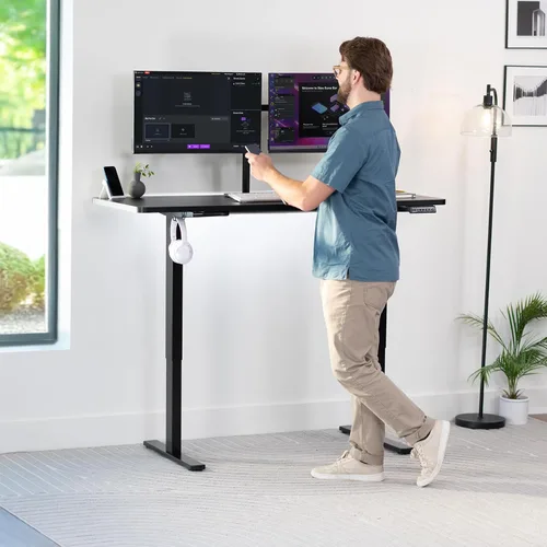 Vista 8 de VIVO - Mesa/tablero universal de 1.52 m x 60 cm (60 x 24 in) para escritorio de oficina y hogar con altura ajustable.