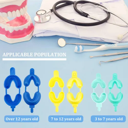 Vista 3 de FERCAISH 30 bandejas desechables de flúor dental, 3 tamaños, bandeja dental de espuma fluorada, bandejas de flúor dental, bandeja de doble arco