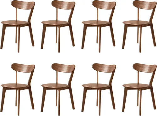 Vista 20 de Sillas de comedor 100% de madera maciza de roble - Sillas de cocina, silla de estudio de diseño moderno clásico para una vida elevada (Negro-1)