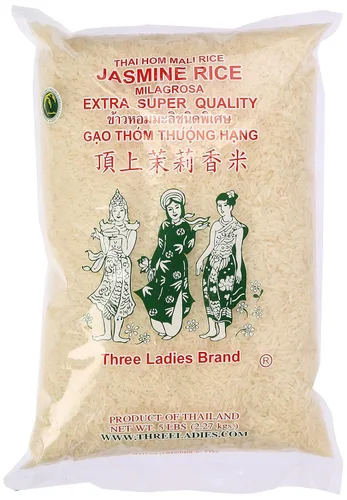 Three Ladies - Arroz Jasmine de Grano Largo, 5 libras (011109)