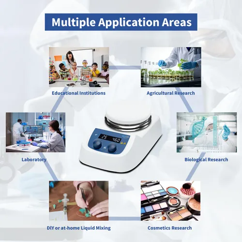 Vista 6 de ONiLAB Placa de Calentamiento Magnético con LED Digital de 280℃ Placa de Trabajo de Acero Inoxidable Recubierto de Cerámica de 5 Pulgadas