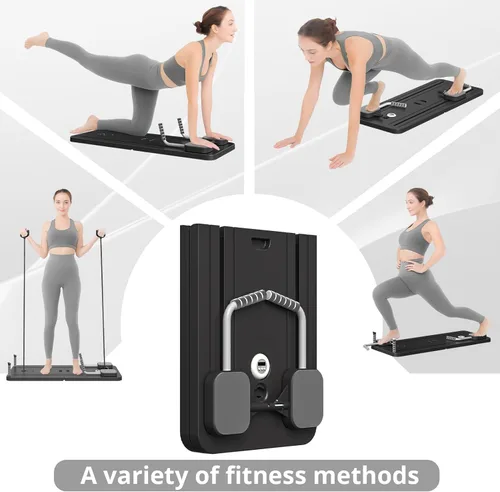 Vista 2 de JANUA Pilates Board - Pilates Reformer Set, Multi-Purpose Foldable Pilates Reformer Board for Home, 5 in 1 Pilates Sliding Board