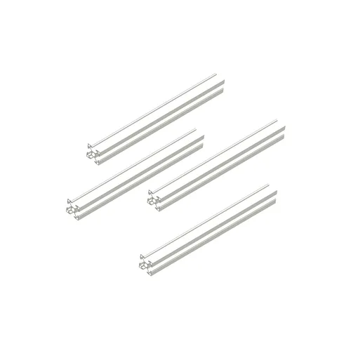 Vista 3 de Perfil de extrusión de aluminio plateado 2020 con cuatro agujeros, riel lineal 2020, máquina de marco de perfil de aluminio, impresora 3D, banco