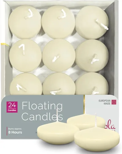 Vista 15 de Hyoola Velas flotantes blancas prémium de 3 pulgadas - 8 horas - Paquete de 12 - Fabricadas en Europa