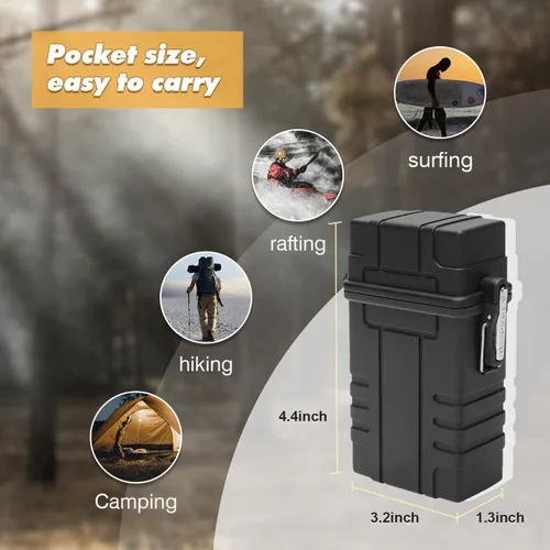 Vista 7 de SOMGEM Estuche de cigarrillos con encendedor eléctrico recargable por USB para cigarrillos de paquete completo, 20 piezas, soporte impermeable