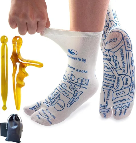 Calcetines de masaje de pies y reflexología para aliviar el dolor Ámbar de PNCYIOE