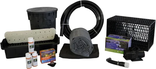 Vista 9 de HALF OFF PONDS Simply Waterfalls 6100 - Kit de cascada con revestimiento de PVC de 10' x 25' y bomba de 6,100 GPH - PVCPLAN4
