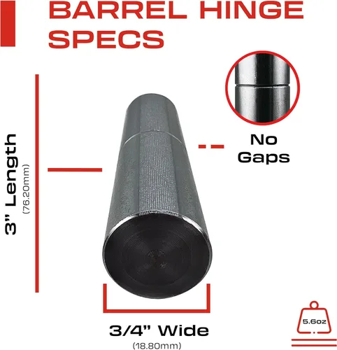 Vista 3 de 4 bisagras de barril soldables de 3 pulgadas - 3 pulgadas x ¾ pulgadas - acero resistente - Bisagras de puerta de bala para soldadura - Bisagras