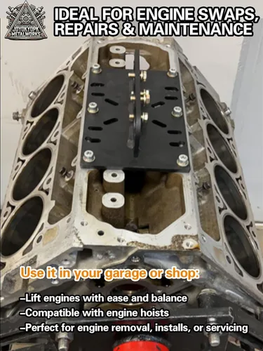 Vista 9 de LS - Placa elevadora de motor SBC BBC compatible con Ford 2,4 barriles Holley Spread Bore Carb placa de elevación universal del motor, negro