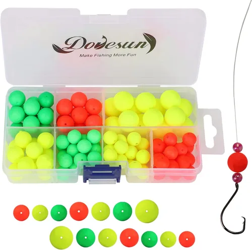 Vista 13 de Dovesun 220/104/80/60/54/52/42 piezas Pompano Rig Floats para Surf Pesca Bobbers de espuma para pesca con mosca Bobbers Floats Kit