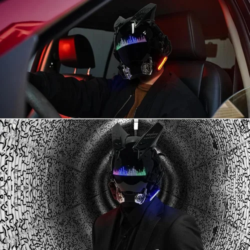 Vista 3 de Casco punk de ciencia ficción gótica máscara Cosplay fiesta