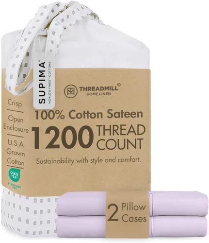 Vista 16 de Threadmill Fundas de almohada de lujo Queen Juego de 2 de tamaño estándar 1200 hilos 100% algodón Supima de EE. UU. Fundas de almohada suaves