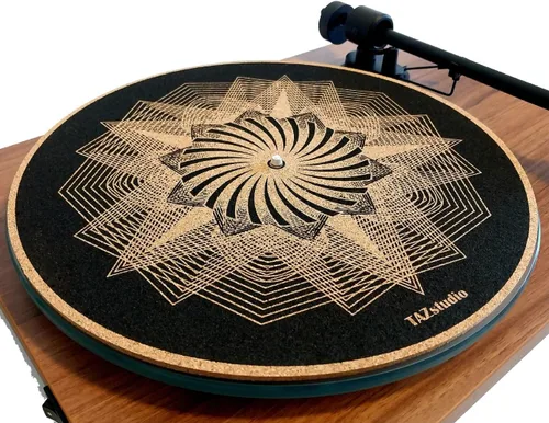Vista 9 de Alfombrilla de corcho prémium para tocadiscos de corcho [0.157 in de grosor] para un mejor soporte de sonido en el tocadiscos de vinilo LP - Tapete