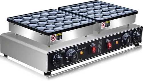Vista 7 de Mini máquina eléctrica de panqueques de 1900 W, 50 piezas comerciales, mini panqueques holandeses, parrilla holandesa de 1.8 pulgadas