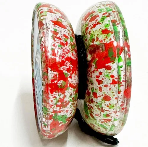 Vista 4 de Edición especial Spintastics Tigershark, rodamiento de bolas, yoyó clásico pintado a mano (edición especial de Navidad (rojo/verde/blanco))