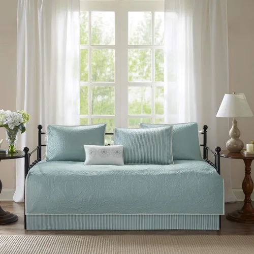 Vista 22 de Madison Park - Juego de fundas para cama de día - Diseño moderno, ropa de cama de lujo para todas las estaciones con faldón, fundas a juego