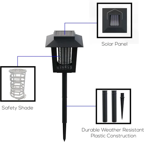 Vista 3 de Pure Garden Energía solar UV Led Light - Negro