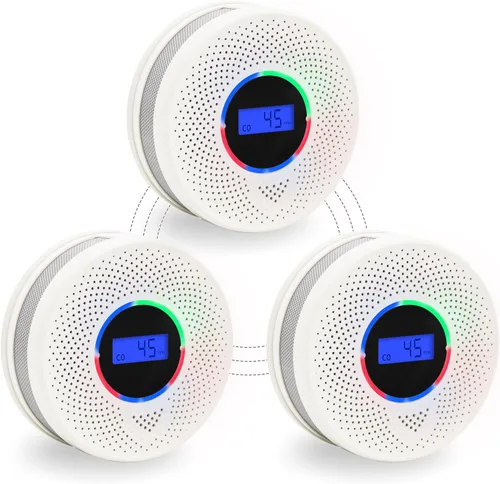 Vista 13 de Detector de humo y monóxido de carbono inalámbrico interconectado de 10 años con batería, alarma inteligente de humo y CO con pantalla digital